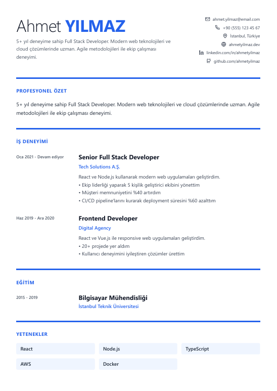 CV Template 1